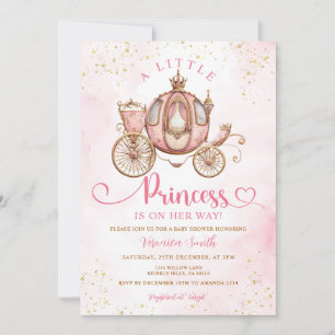 Sweet Little Princess Carriage Royal Baby Shower Invitation