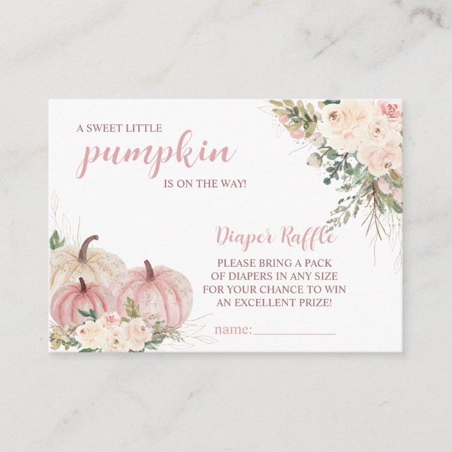 Sweet Little Pumpkin Autumn Baby Shower  Enclosure Card (Front)