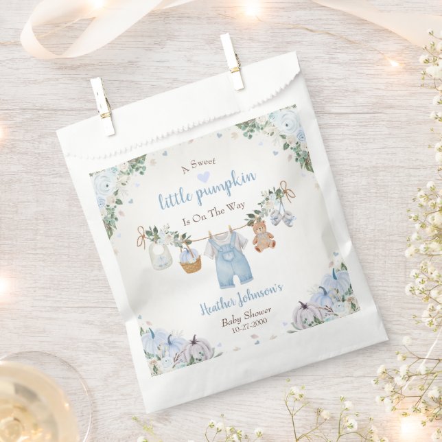 Sweet Little Pumpkin Autumn Baby Shower Favour Bag (Clipped)