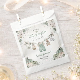 Sweet Little Pumpkin Autumn Baby Shower Favour Bag