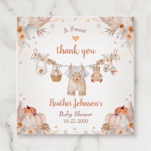 Sweet Little Pumpkin Autumn Baby Shower Favour Tags