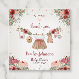 Sweet Little Pumpkin Autumn Baby Shower Favour Tags