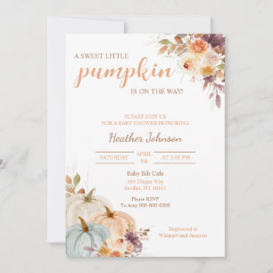 Sweet Little Pumpkin Autumn Baby Shower Invitation