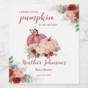 Sweet Little Pumpkin Autumn Baby Shower Label