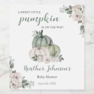 Sweet Little Pumpkin Autumn Baby Shower Label