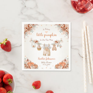 Sweet Little Pumpkin Autumn Baby Shower Napkin