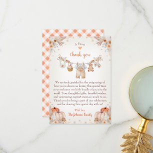 Sweet Little Pumpkin Autumn Baby Shower Thank You Card