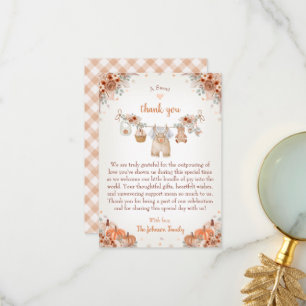 Sweet Little Pumpkin Autumn Baby Shower Thank You Card