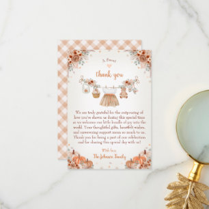 Sweet Little Pumpkin Autumn Baby Shower Thank You Card