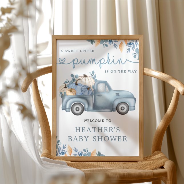 Sweet Little Pumpkin Autumn Baby Shower Welcome Poster (Creator Uploaded)