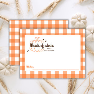 Sweet Little Pumpkin Baby Shower Advice Card