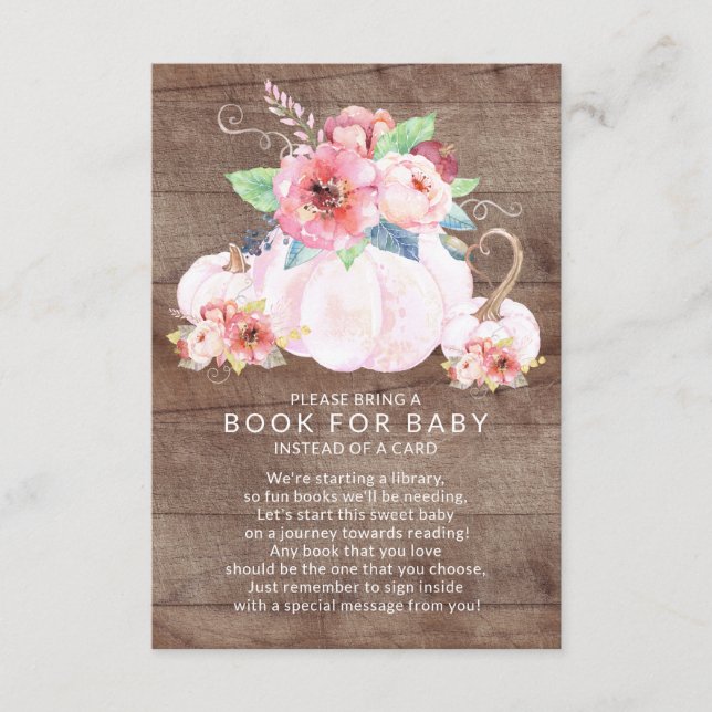 Sweet Little Pumpkin Baby Shower Book for Baby Enclosure Card (Front)