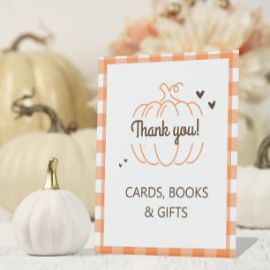 Sweet Little Pumpkin Baby Shower Cards Books Sign