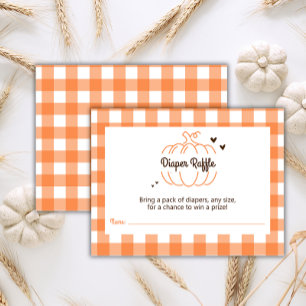 Sweet Little Pumpkin Baby Shower Diaper Raffle Enclosure Card