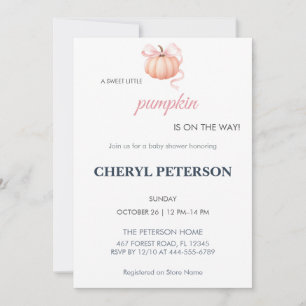 Sweet Little Pumpkin Baby Shower Invite