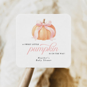 Sweet Little Pumpkin Baby Shower Square Sticker