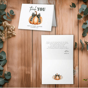 Sweet Little Pumpkin Baby Shower Thank You Card