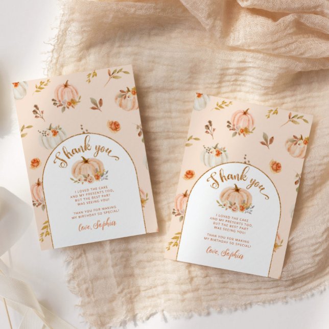 Sweet little pumpkin birthday thank you card (Creator Uploaded)