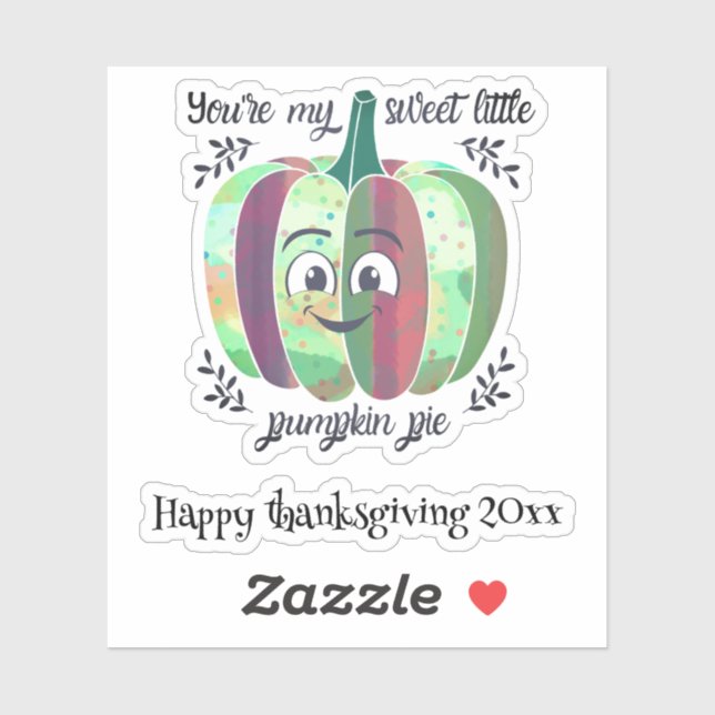 Sweet little pumpkin Custom-Cut Vinyl Sticker (Sheet)