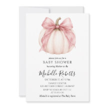 Sweet Little Pumpkin Cute Pink Bow Baby Shower