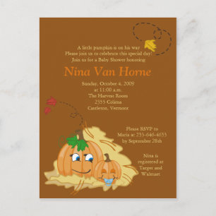 Sweet little Pumpkin Fall Baby Shower Invitation