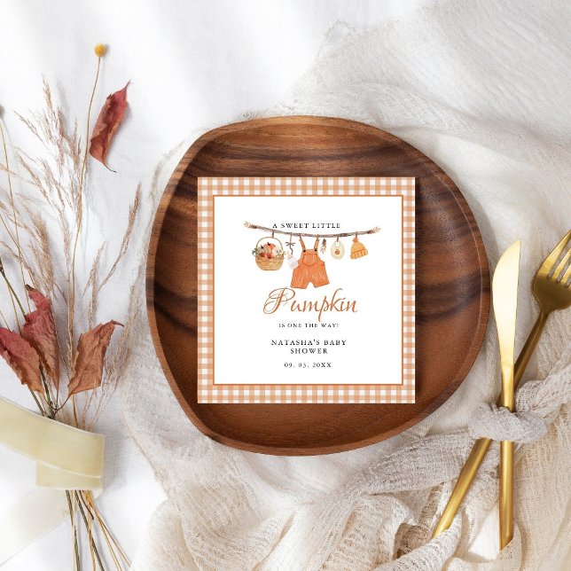 Sweet Little Pumpkin Fall baby shower Napkin (Creator Uploaded)