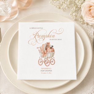 Sweet Little Pumpkin Fall Baby Shower Napkin