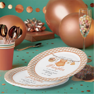 Sweet Little Pumpkin Fall baby shower Paper Plate