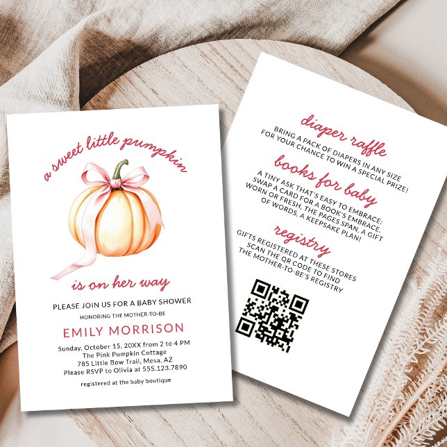 Sweet Little Pumpkin Girl All in One Baby Shower Invitation (Creator Uploaded)