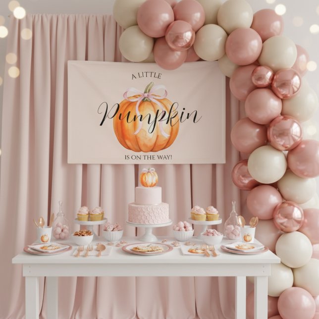 Sweet Little Pumpkin Girl Baby Shower Banner (Creator Uploaded)