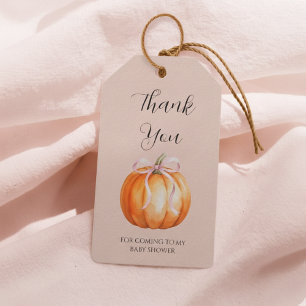 Sweet Little Pumpkin Girl Baby Shower Gift Tags