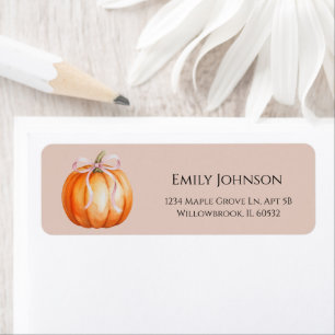 Sweet Little Pumpkin Girl Baby Shower Return Address Label