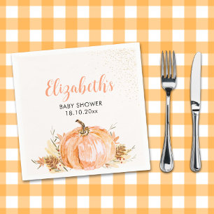 Sweet Little Pumpkin is on her Way, Baby Shower Napkin