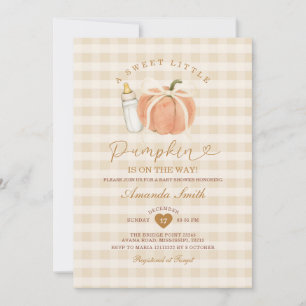 Sweet Little Pumpkin Is on the Way Baby Shower Inv Invitation