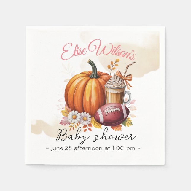 Sweet little pumpkin is on the way napkin (Front)