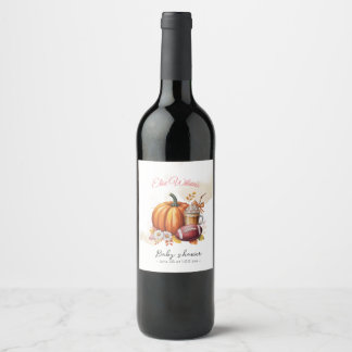 Sweet little pumpkin is on the way wine label