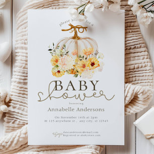 Sweet Little Pumpkin Neutral Baby shower Invitation