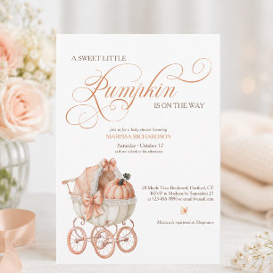 Sweet Little Pumpkin on the Way Baby Shower Invitation