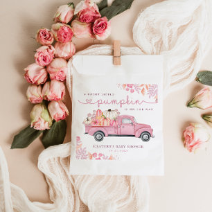 Sweet Little Pumpkin Pink Autumn Baby Shower Favour Bag