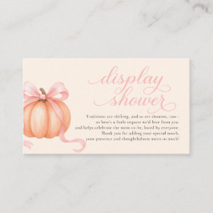 Sweet little pumpkin pink bow is on the way enclosure card