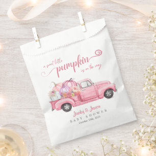 Sweet Little Pumpkin Pink Girl Baby Shower Favour Bag