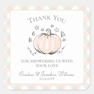 Sweet Little Pumpkin Thank You Favour Sticker