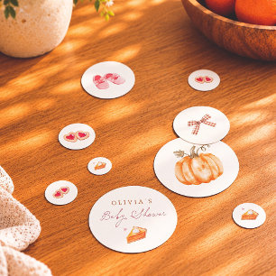 Sweet Little Pumpkin Watercolor Fall Baby Shower Confetti
