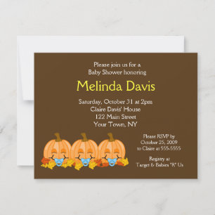 Sweet Little Pumpkins Fall Baby Shower Invitation