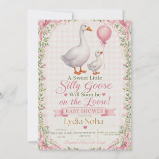 Sweet Little Silly Goose Baby Shower Invitation |