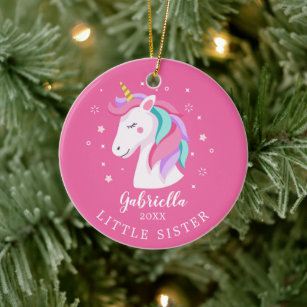Sweet Little Sister Unicorn Christmas Ornament