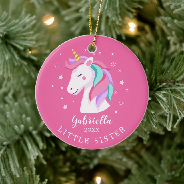 Sweet Little Sister Unicorn Christmas Ornament (Tree)