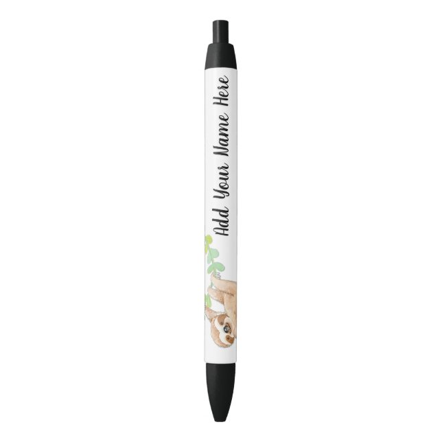 Sweet little Sloth Custom Name Ink pen (Front Vertical)