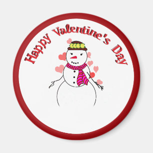 Sweet Little Snow Girl - Happy Valentine's Day Magnet