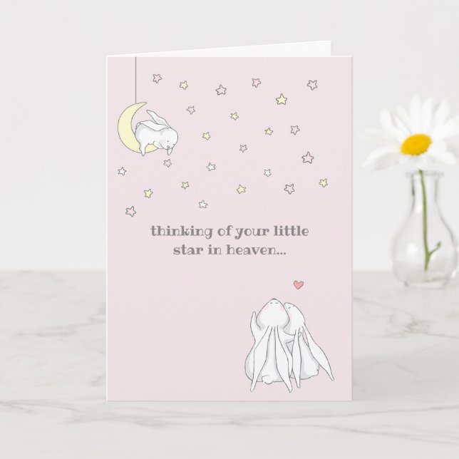 Sweet Little Star in Heaven Loss of Child Sympathy Card (Small Plant)